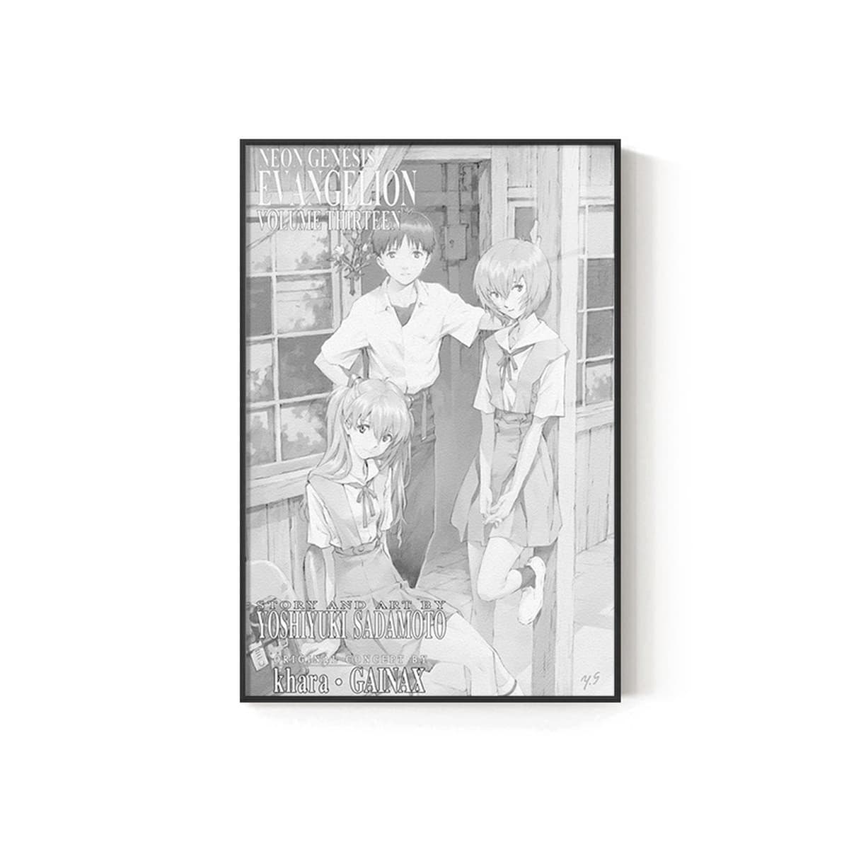 EVA Черно-белый комический плакат Декоративная роспись киберспорт комната кабинет спальня декоративная стена Евангелион...