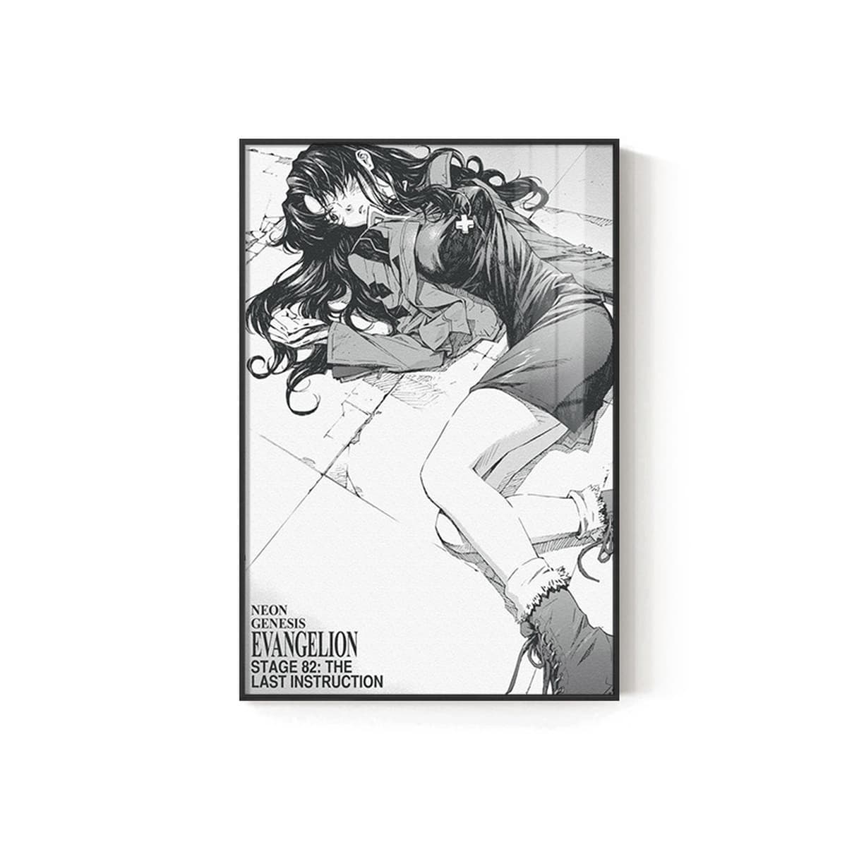 EVA Черно-белый комический плакат Декоративная роспись киберспорт комната кабинет спальня декоративная стена Евангелион...