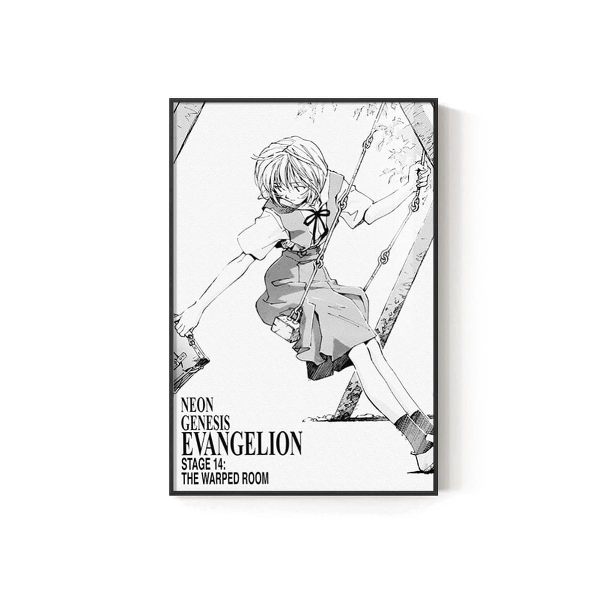 EVA Черно-белый комический плакат Декоративная роспись киберспорт комната кабинет спальня декоративная стена Евангелион...