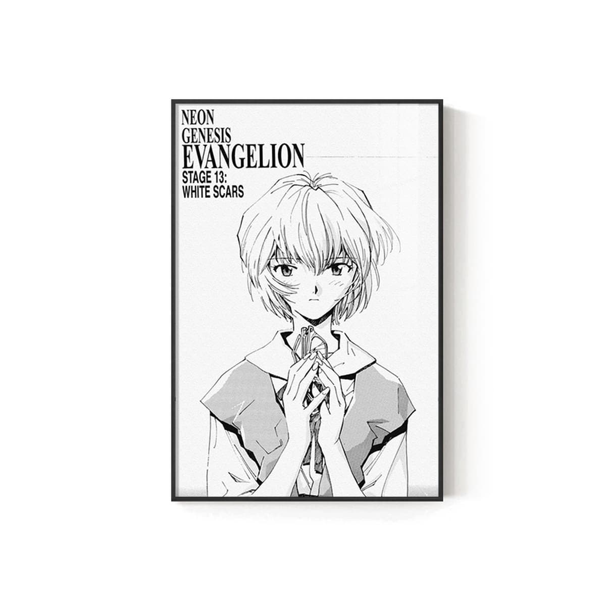 EVA Черно-белый комический плакат Декоративная роспись киберспорт комната кабинет спальня декоративная стена Евангелион...