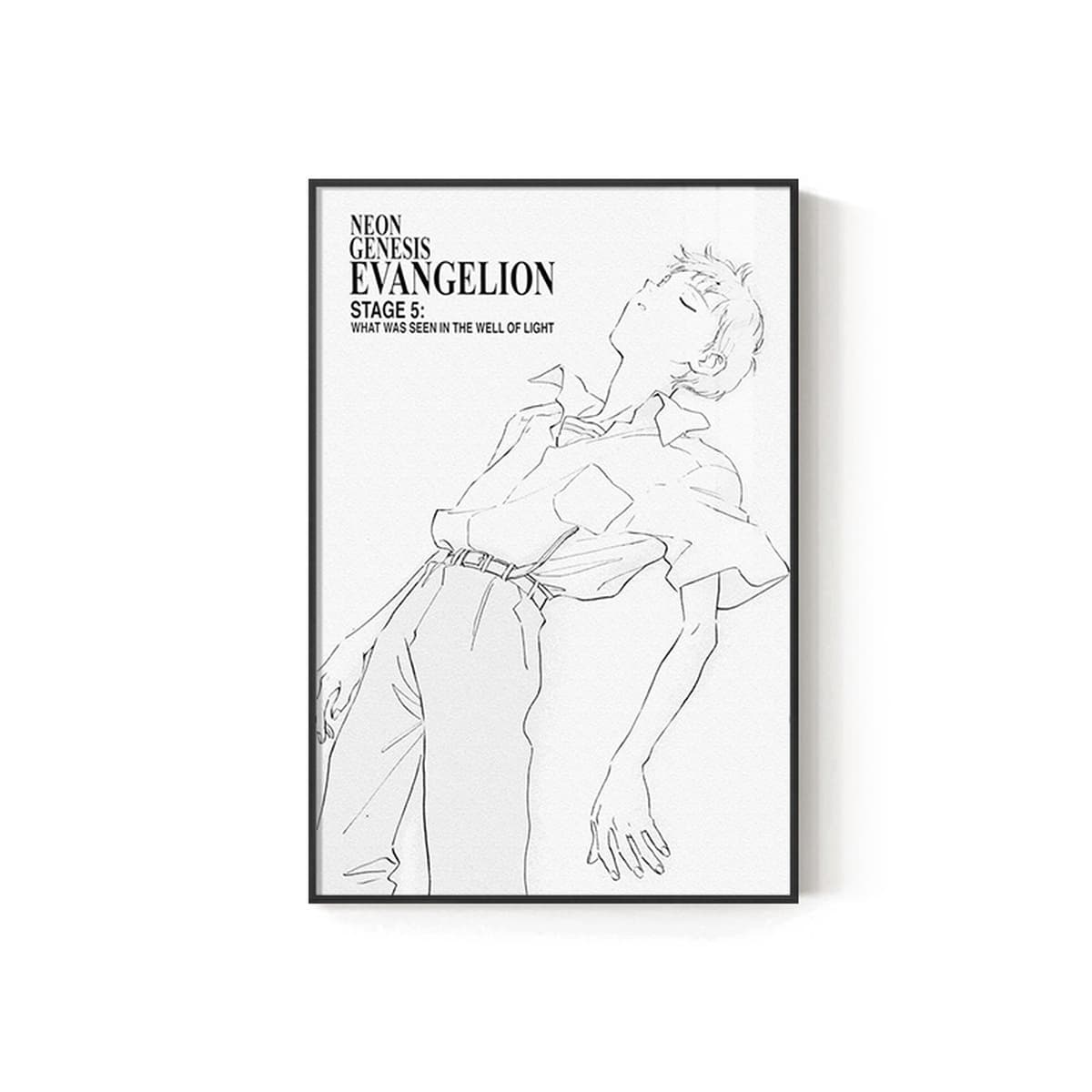 EVA Черно-белый комический плакат Декоративная роспись киберспорт комната кабинет спальня декоративная стена Евангелион...