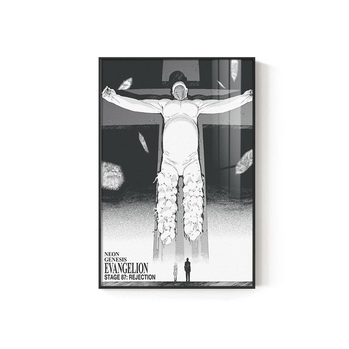 EVA Черно-белый комический плакат Декоративная роспись киберспорт комната кабинет спальня декоративная стена Евангелион...
