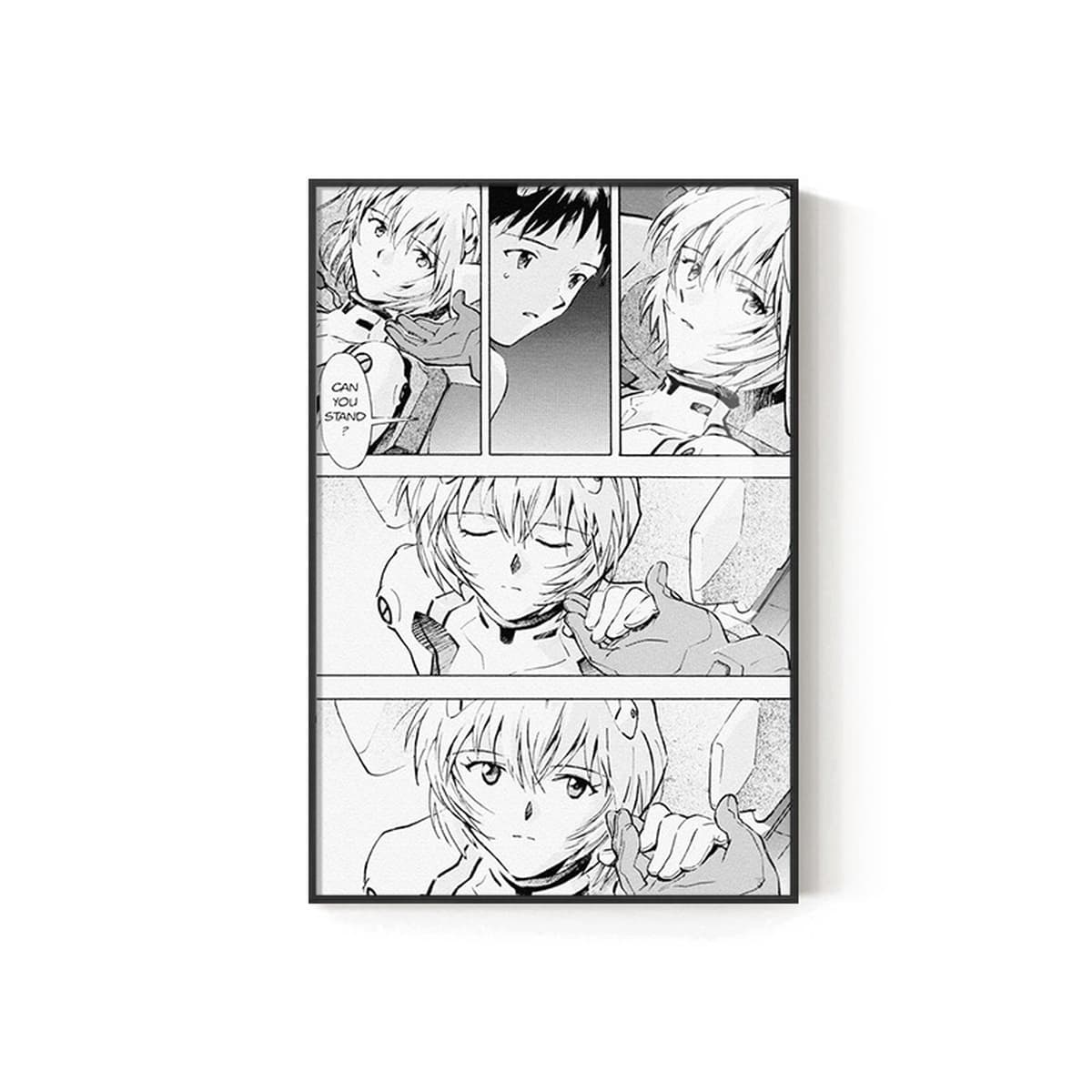 EVA Черно-белый комический плакат Декоративная роспись киберспорт комната кабинет спальня декоративная стена Евангелион...