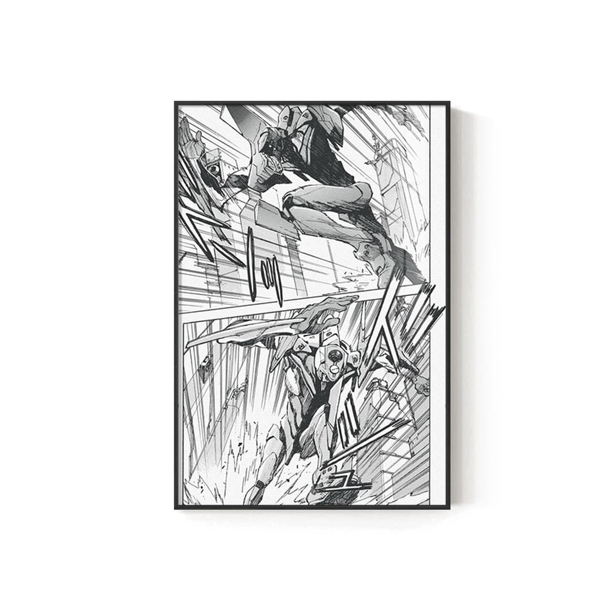 EVA Черно-белый комический плакат Декоративная роспись киберспорт комната кабинет спальня декоративная стена Евангелион...