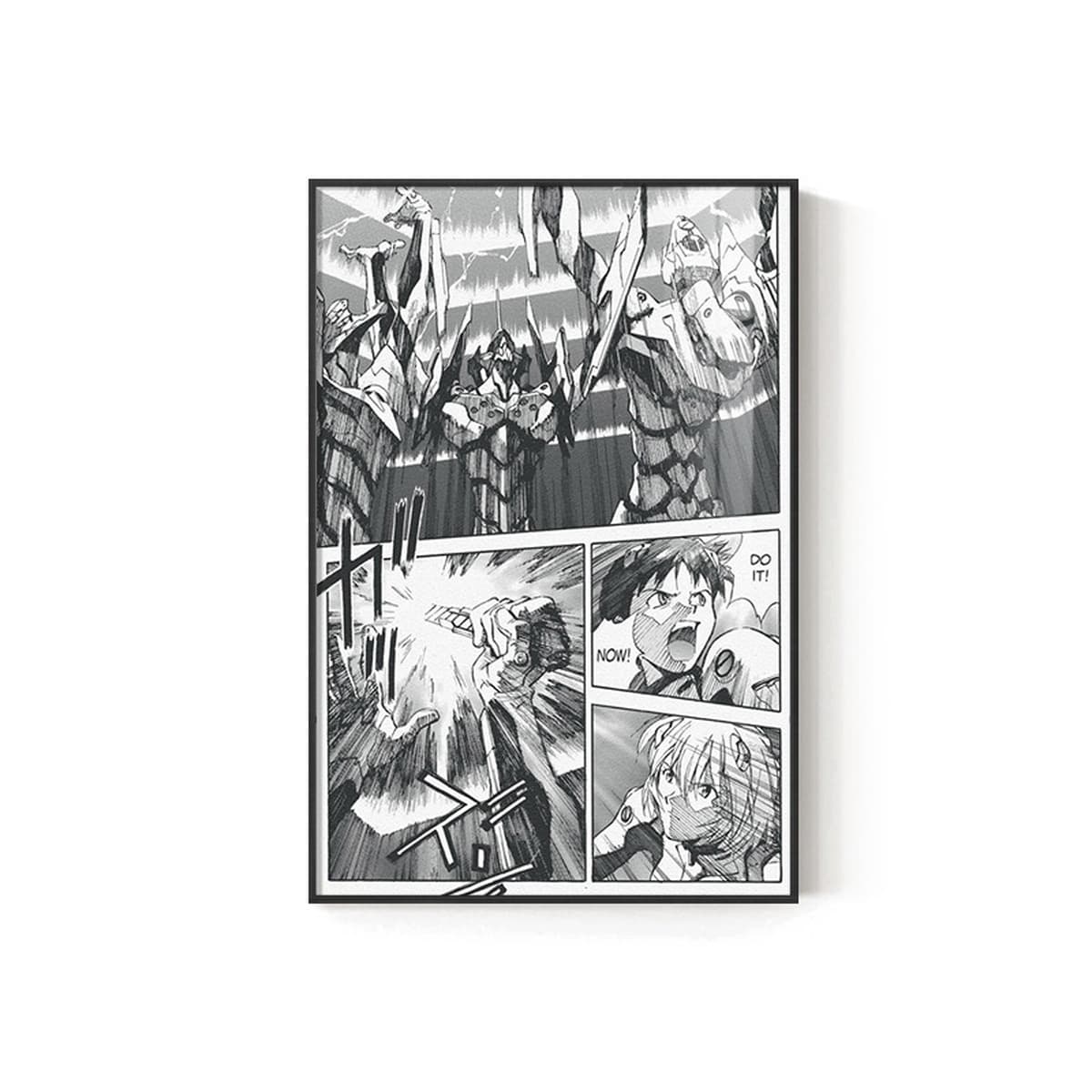 EVA Черно-белый комический плакат Декоративная роспись киберспорт комната кабинет спальня декоративная стена Евангелион...