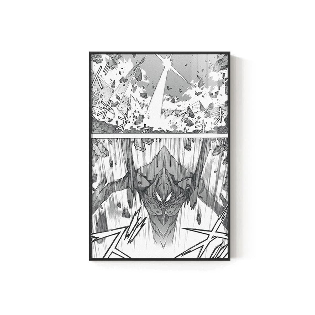 EVA Черно-белый комический плакат Декоративная роспись киберспорт комната кабинет спальня декоративная стена Евангелион...