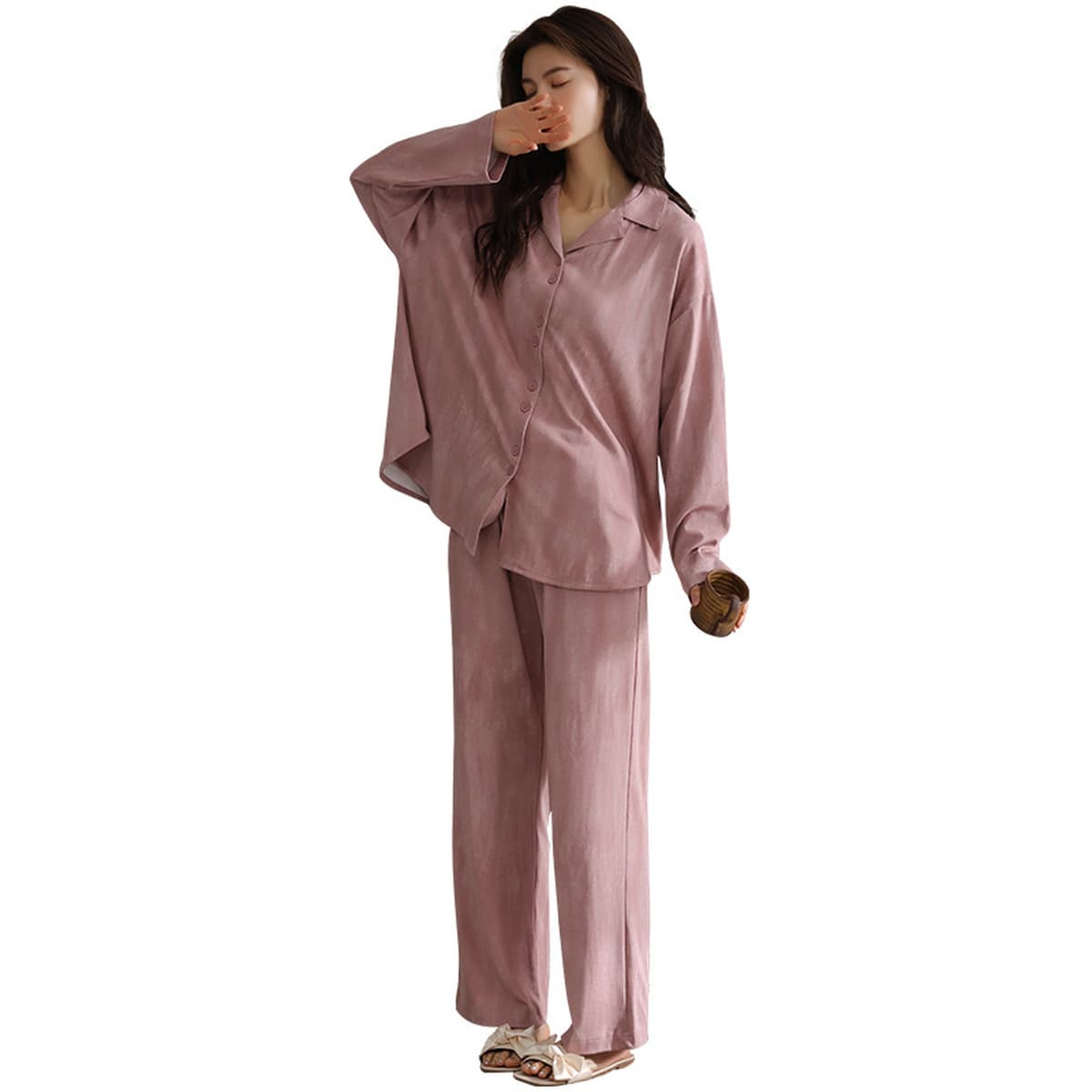 2025 новая пижама женская весна осень мягкая хлопчатобумажная мода можно носить на улице