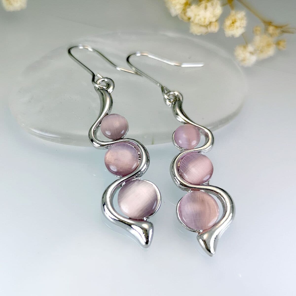 Богемные креативные изогнутые волнистые серьги Rongyu, европейские и американские инкрустированные Серьги с драгоценными...