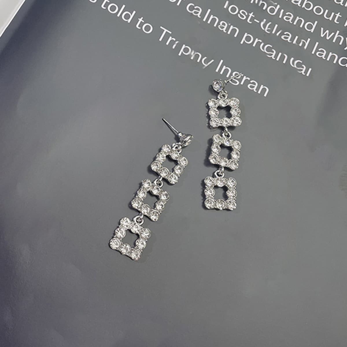 Европейский и американский тренд нишевые дизайны с бриллиантами и кисточками геометрические квадратные ожерелья серьги...