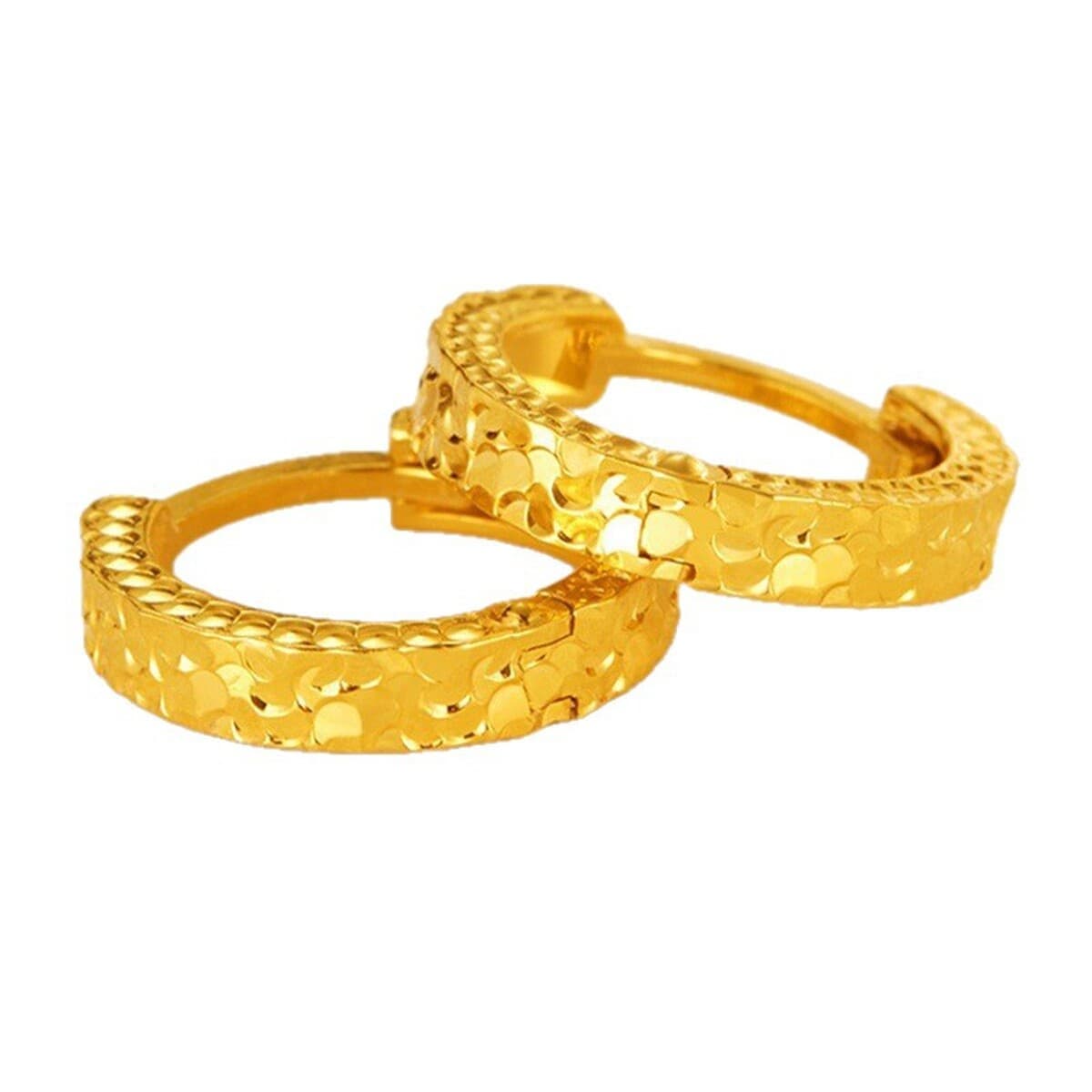 Позолоченные медные серьги-кольца с дизайном «давленого льда», простые и элегантные универсальные аксессуары для ушей.