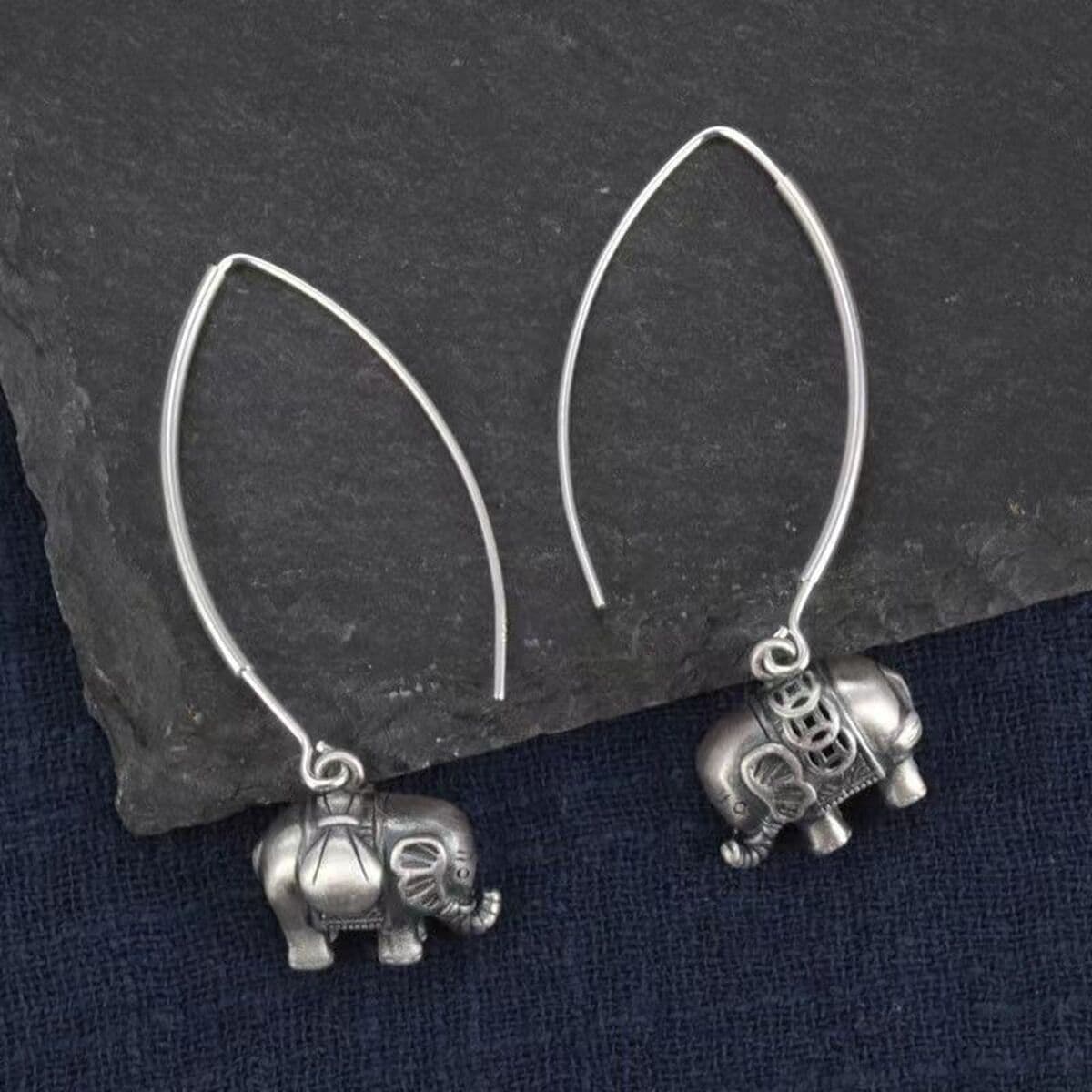 3D стерео тайский серебряный слоненок серьги женские ретро висячие деньги сумка для передачи длинных ушных подвесок Jiyong