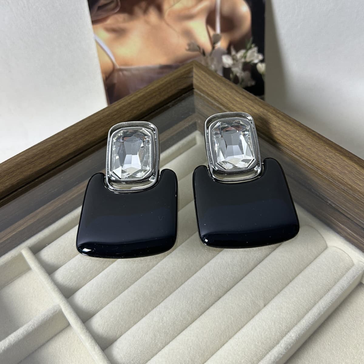 Европейские и американские легкие экстравагантные высококлассные зеркальные смолы геометрические квадратные драгоценные...