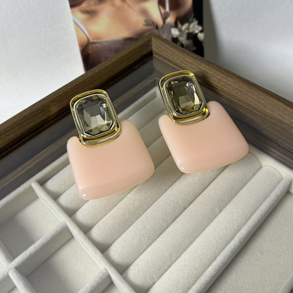 Европейские и американские легкие экстравагантные высококлассные зеркальные смолы геометрические квадратные драгоценные...