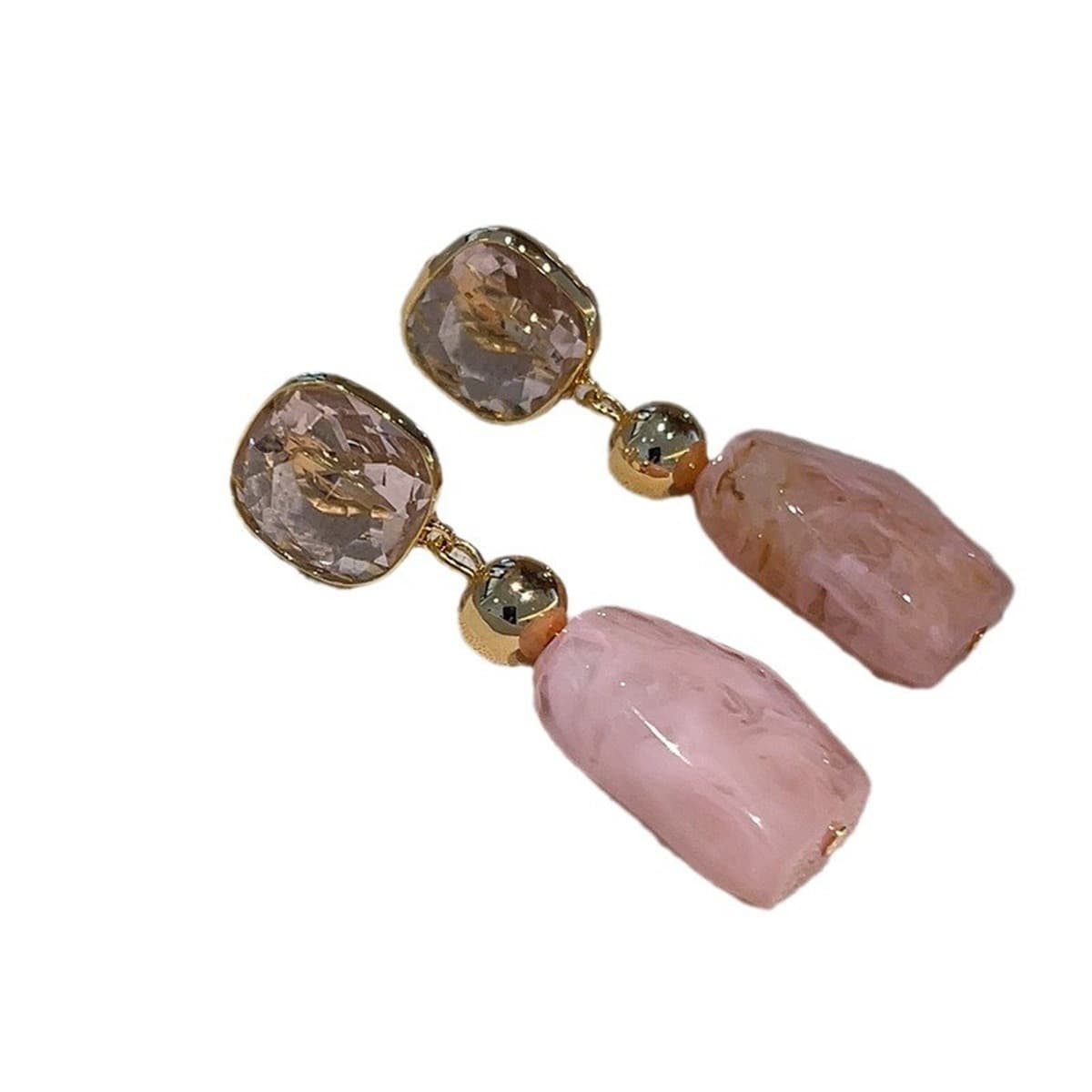 Новый 18-каратный металлический ветер порошок нефритовые серьги 925 серебряные иглы ретро сладкий минималистский мода летние...