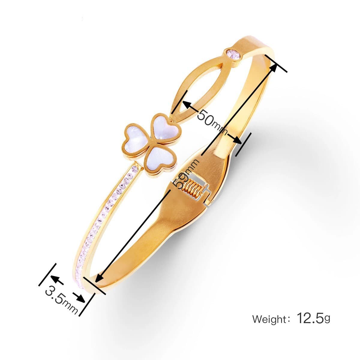 Женский браслет с четырехлистным клевером, покрытый гальваническим покрытием, не выцветает, экологичный, европейский и...