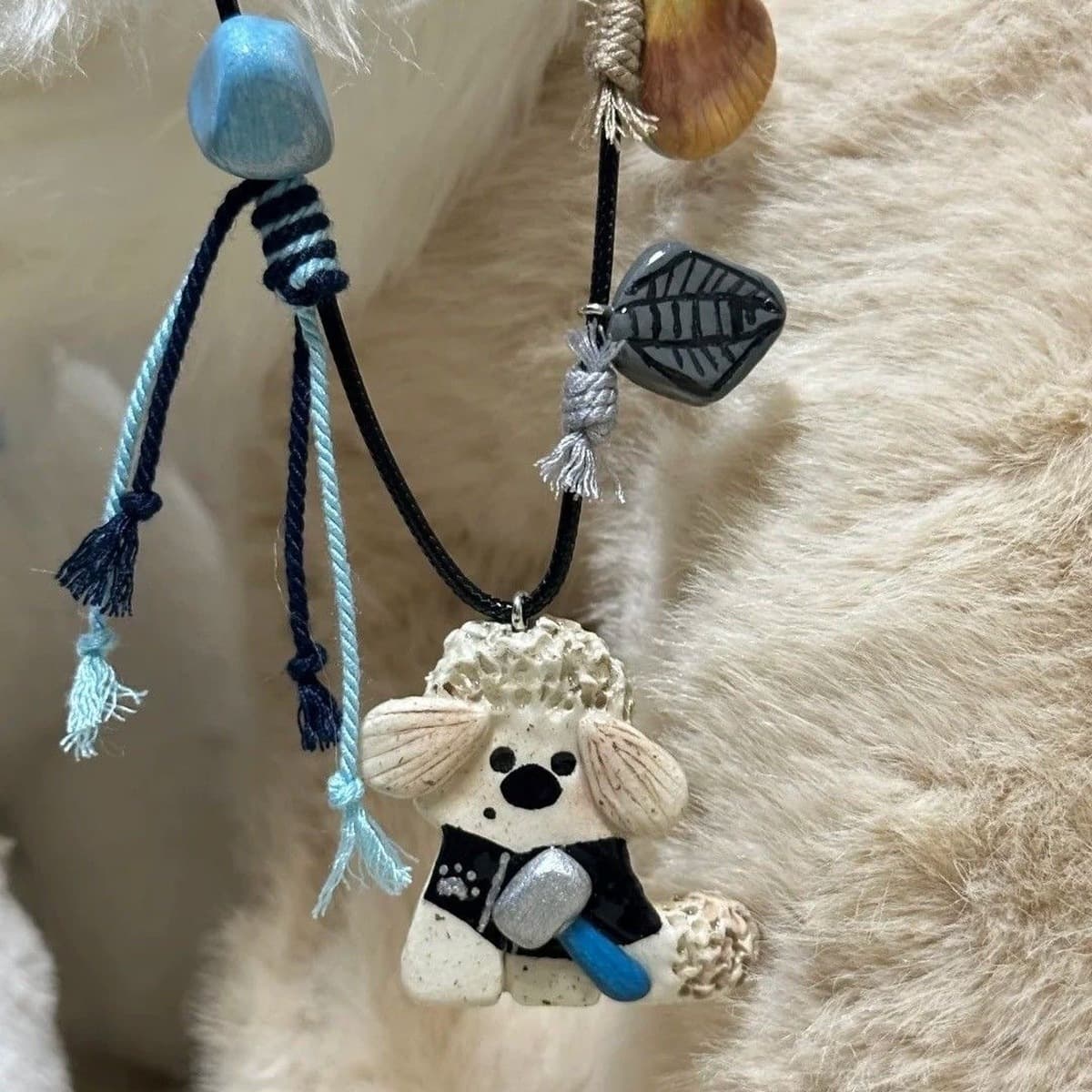 Щенки бариста длинная цепочка плетения веревки милый дикий ожерелье цепочка ключицы изысканный темперамент аксессуар...