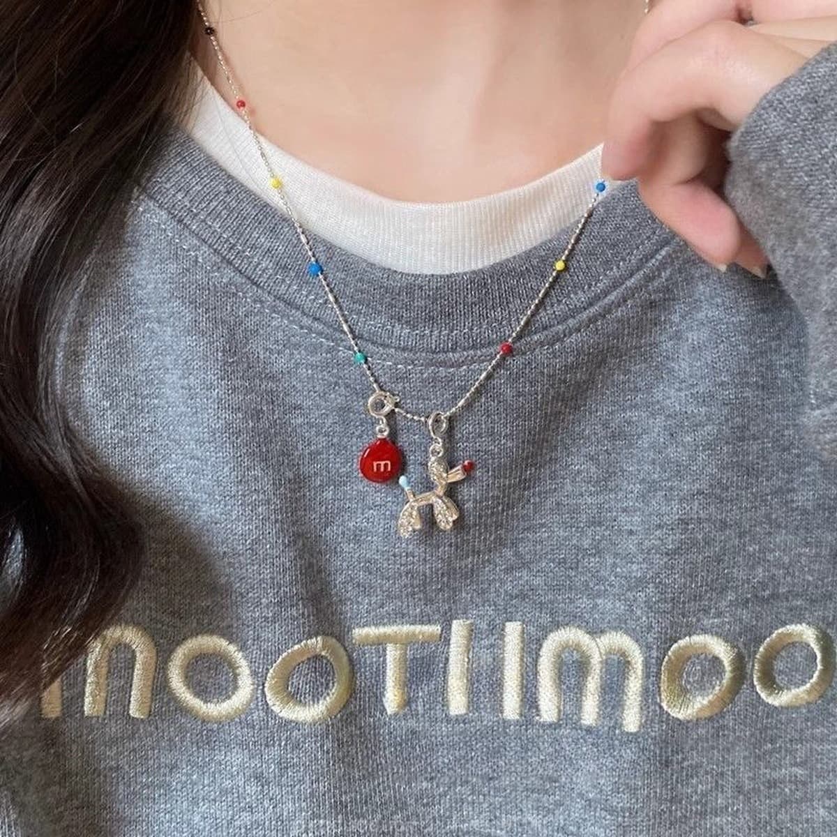 Щенки бариста длинная цепочка плетения веревки милый дикий ожерелье цепочка ключицы изысканный темперамент аксессуар...