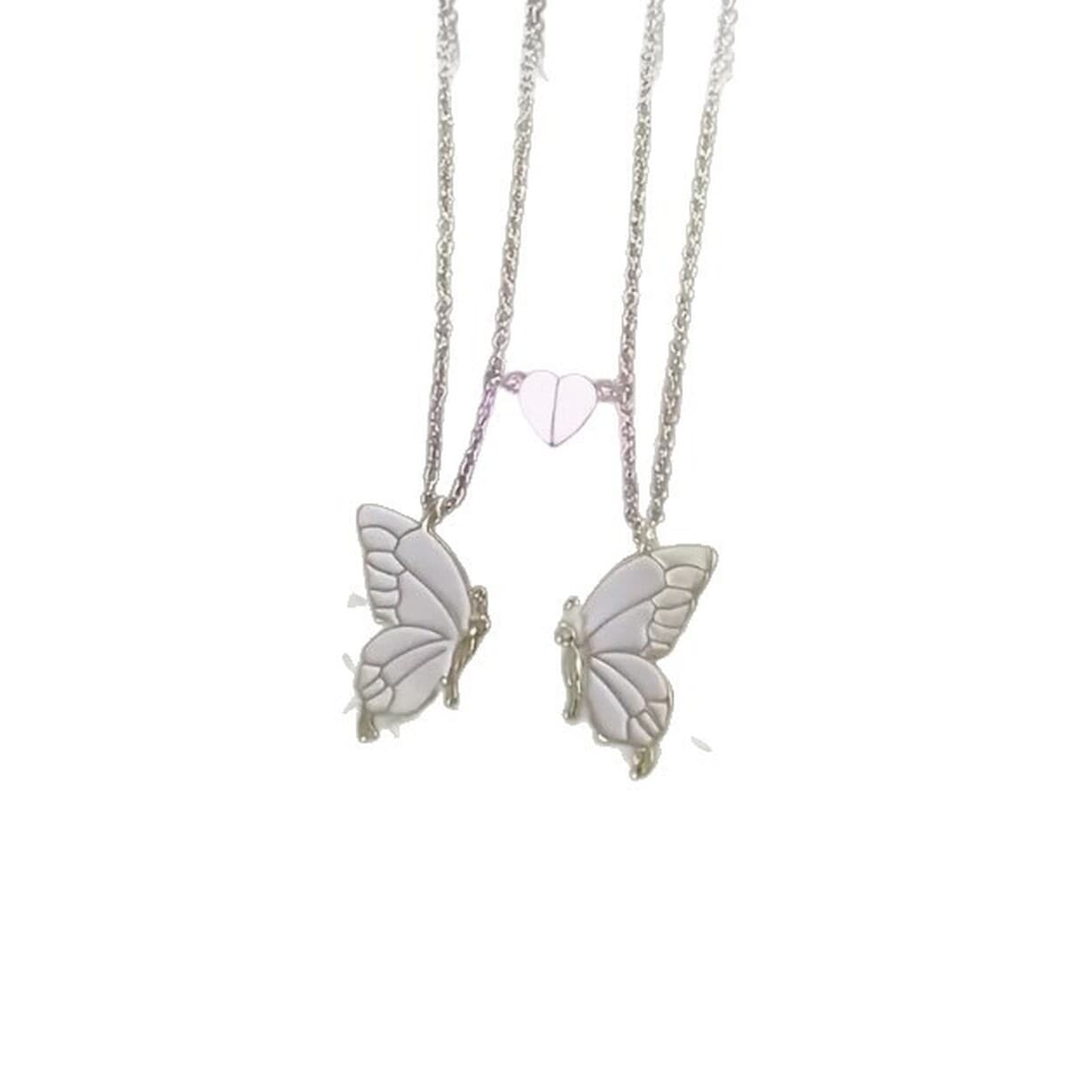 Новый комплект подвесок Amazon с двойной бабочкой и масляной каплей, комплект дружбы, цепочка на ключицу, светящееся...