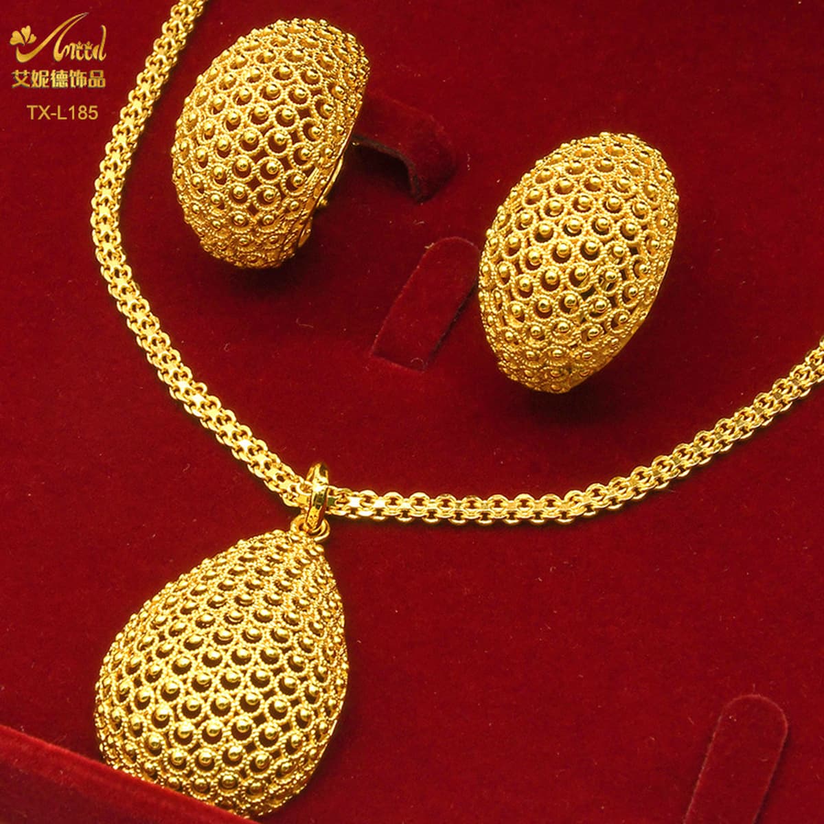 24K позолоченные две части медные ювелирные изделия костюм Индия Дубай ювелирные изделия песок Золото Витая Геометрия...