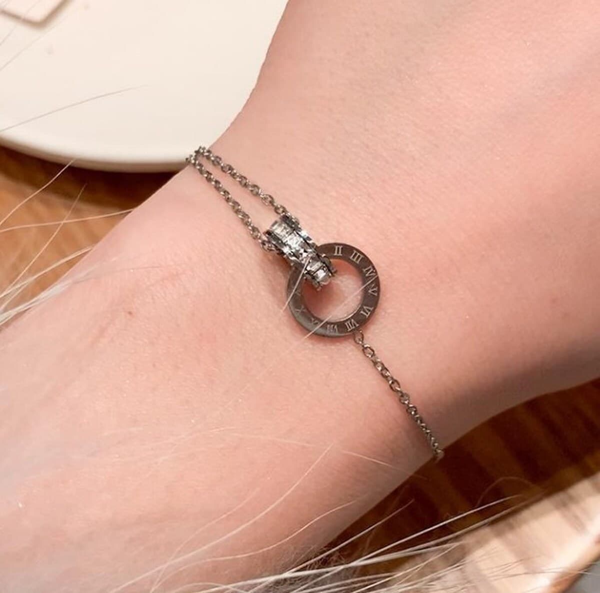 Полностью титановое стальное ожерелье с двойным кольцом в римском стиле, покрытое 18-каратным золотом, легкий роскошный...