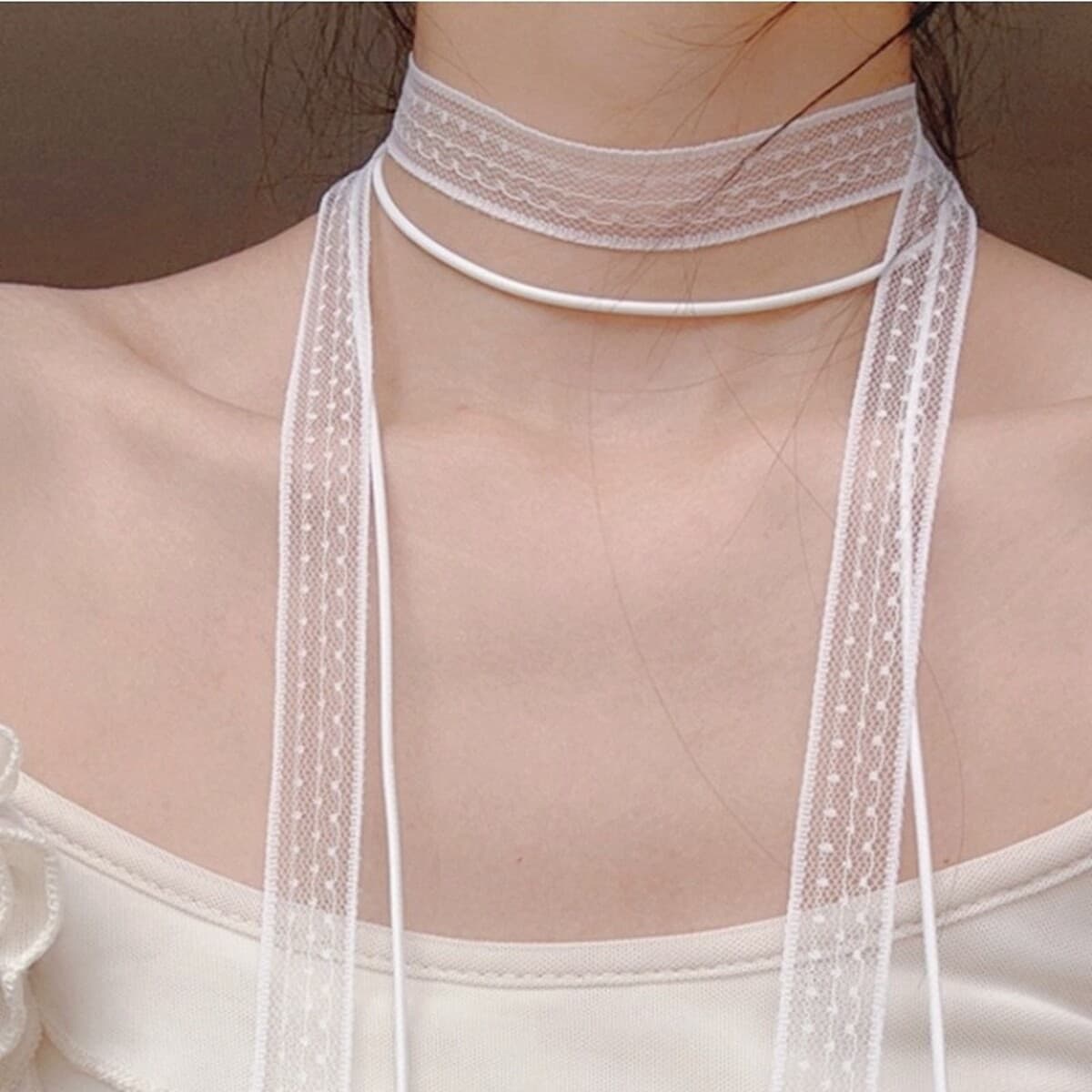 Multi-Stage 180CM многослойный стек с кружевной шнуровкой ожерелье балет стиль дизайн кружева шейный браслет сладкий