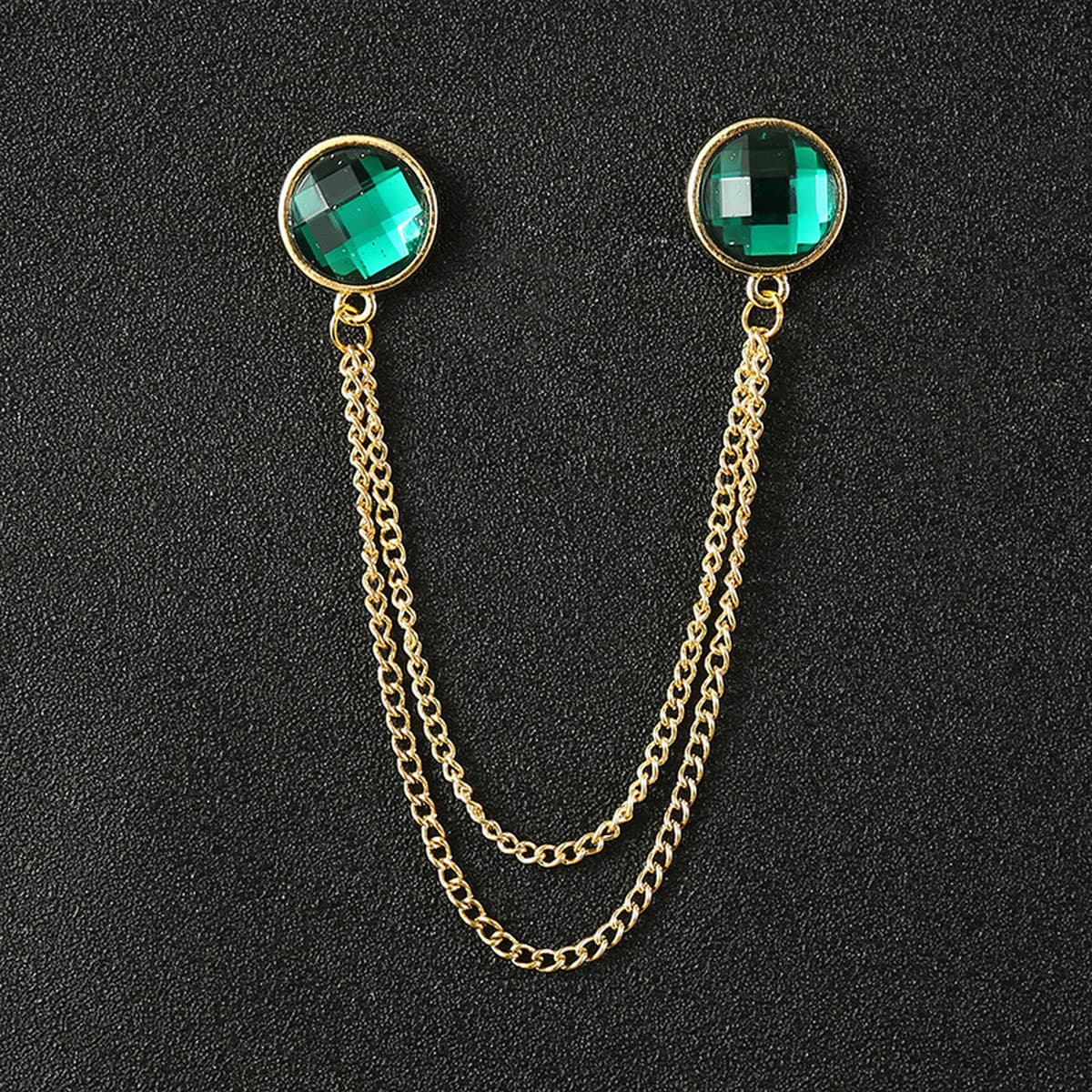 Амазонка трансграничная Горячая продажа Мужская популярная брошь-цепочка шестиконечная звезда Рубин рубашка вырез воротник...