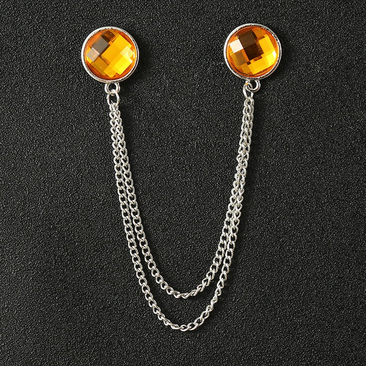 Амазонка трансграничная Горячая продажа Мужская популярная брошь-цепочка шестиконечная звезда Рубин рубашка вырез воротник...