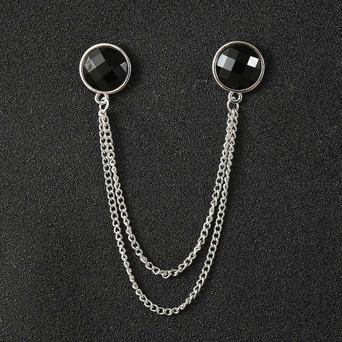 Амазонка трансграничная Горячая продажа Мужская популярная брошь-цепочка шестиконечная звезда Рубин рубашка вырез воротник...