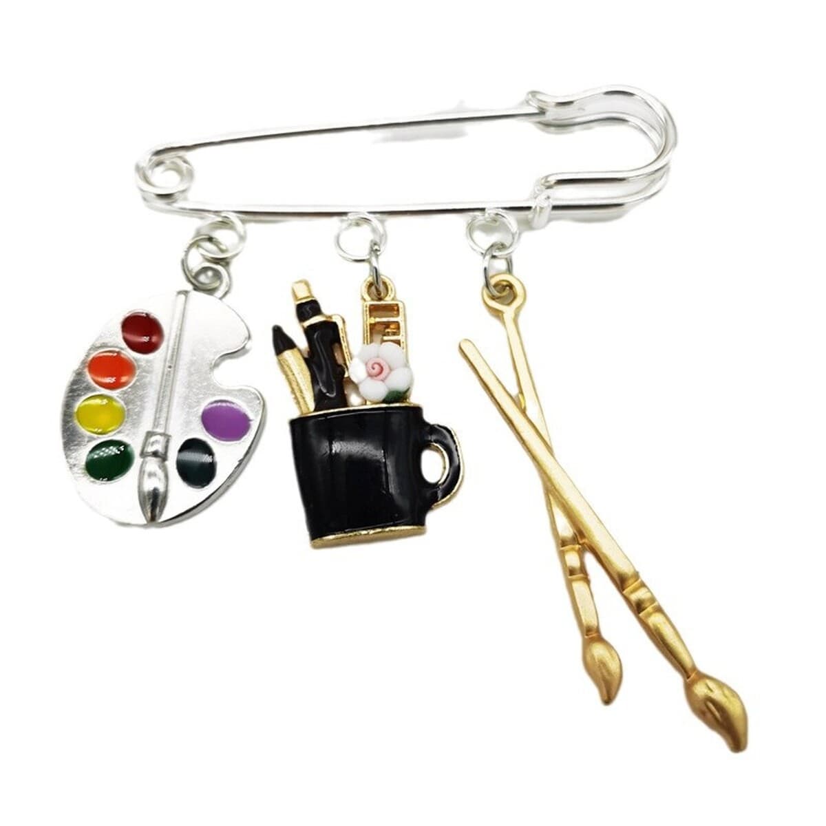 Персонализированная, креативная, красочная палитра художника, кисти, броши, ювелирные изделия художника, учить