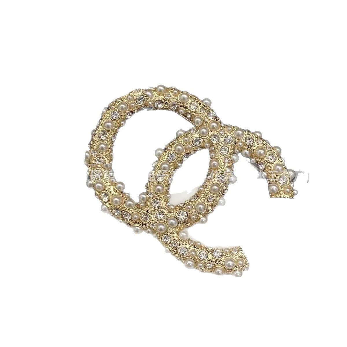 Брошь Chanel Double C с полным алмазным паве, квадратная брошь с бриллиантами и жемчугом, брошь-камелия Chanel, маленькая...