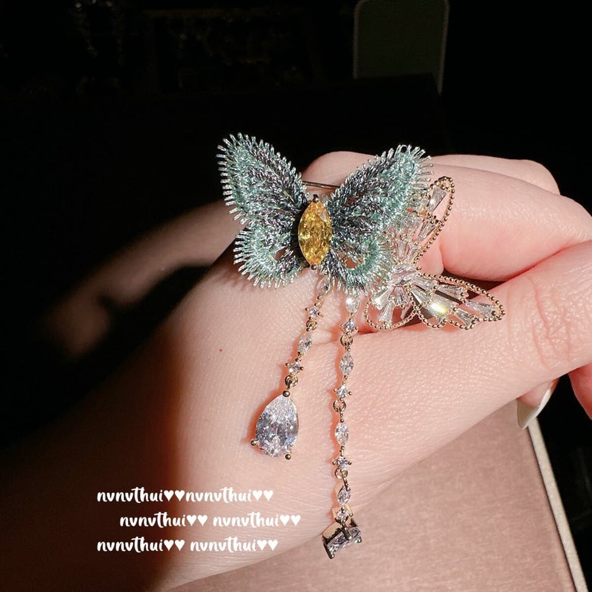 Мохито Изумрудная Роза Брошь Винтаж 18 карат позолоченный градиент зеленый лист лотоса циркона