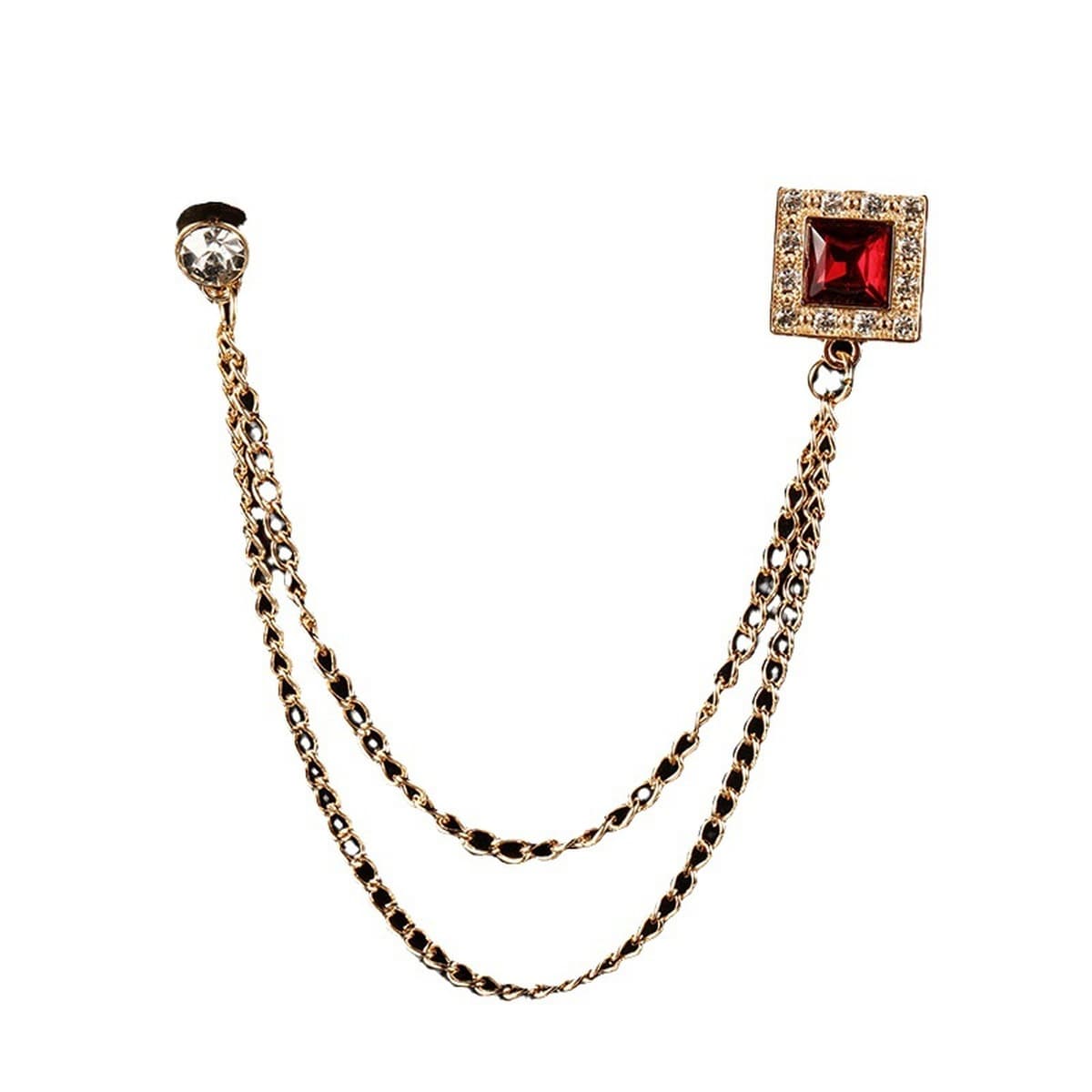 Зимний новый модный рубиновый свитер цепочка броши темперамент элегантный коктейльный костюм дикий корсаж