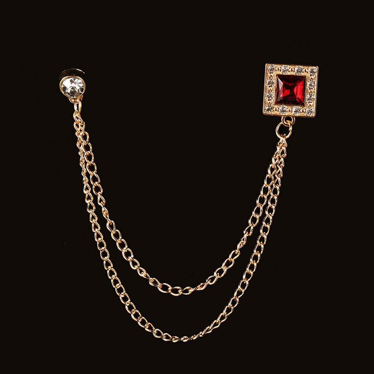Зимний новый модный рубиновый свитер цепочка броши темперамент элегантный коктейльный костюм дикий корсаж