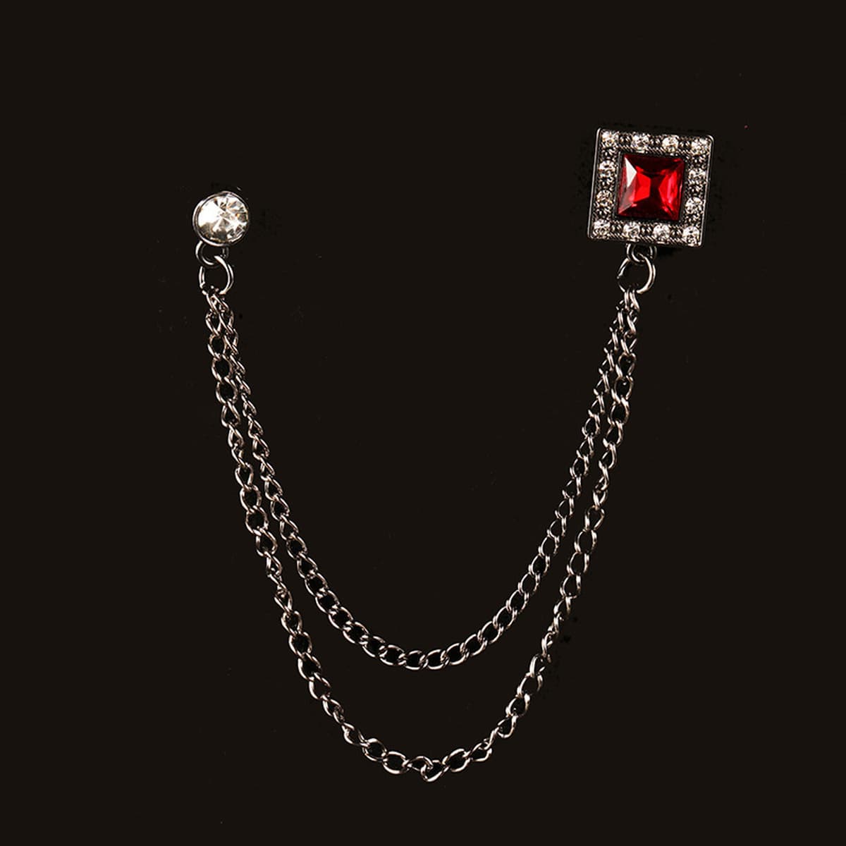 Зимний новый модный рубиновый свитер цепочка броши темперамент элегантный коктейльный костюм дикий корсаж