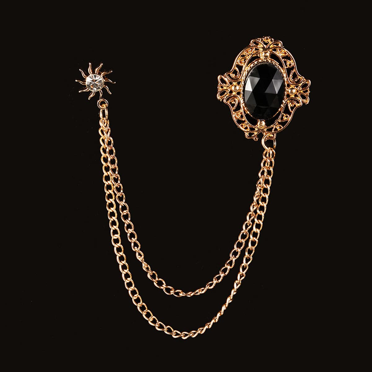 Зимний новый модный рубиновый свитер цепочка броши темперамент элегантный коктейльный костюм дикий корсаж