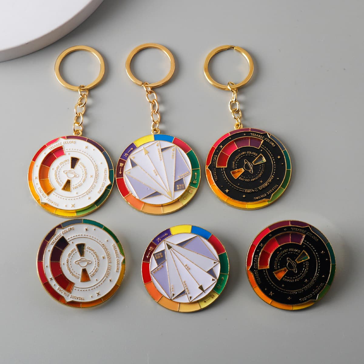 Новый Творческий вращающийся мой выбор цвета брошь значок металлический поворотный стол колесо брелок кулон ожерелье