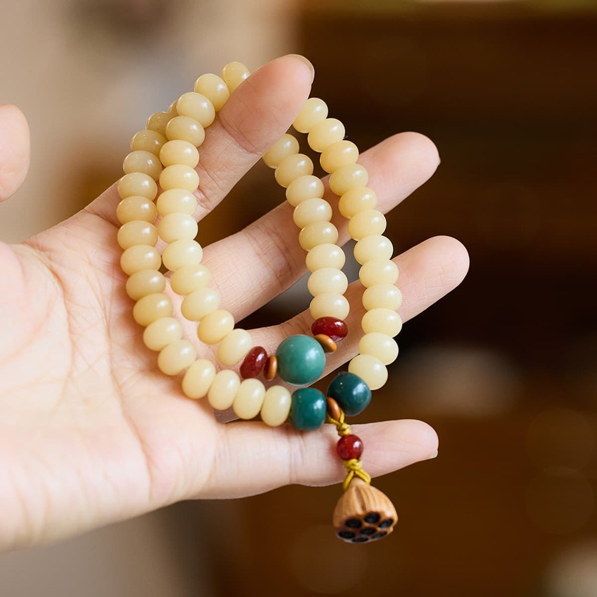 Qiyi ювелирные изделия оригинальный натуральный корень Бодхи браслет Белый нефрит Бодхи 108 бусин четки Бодхи браслет