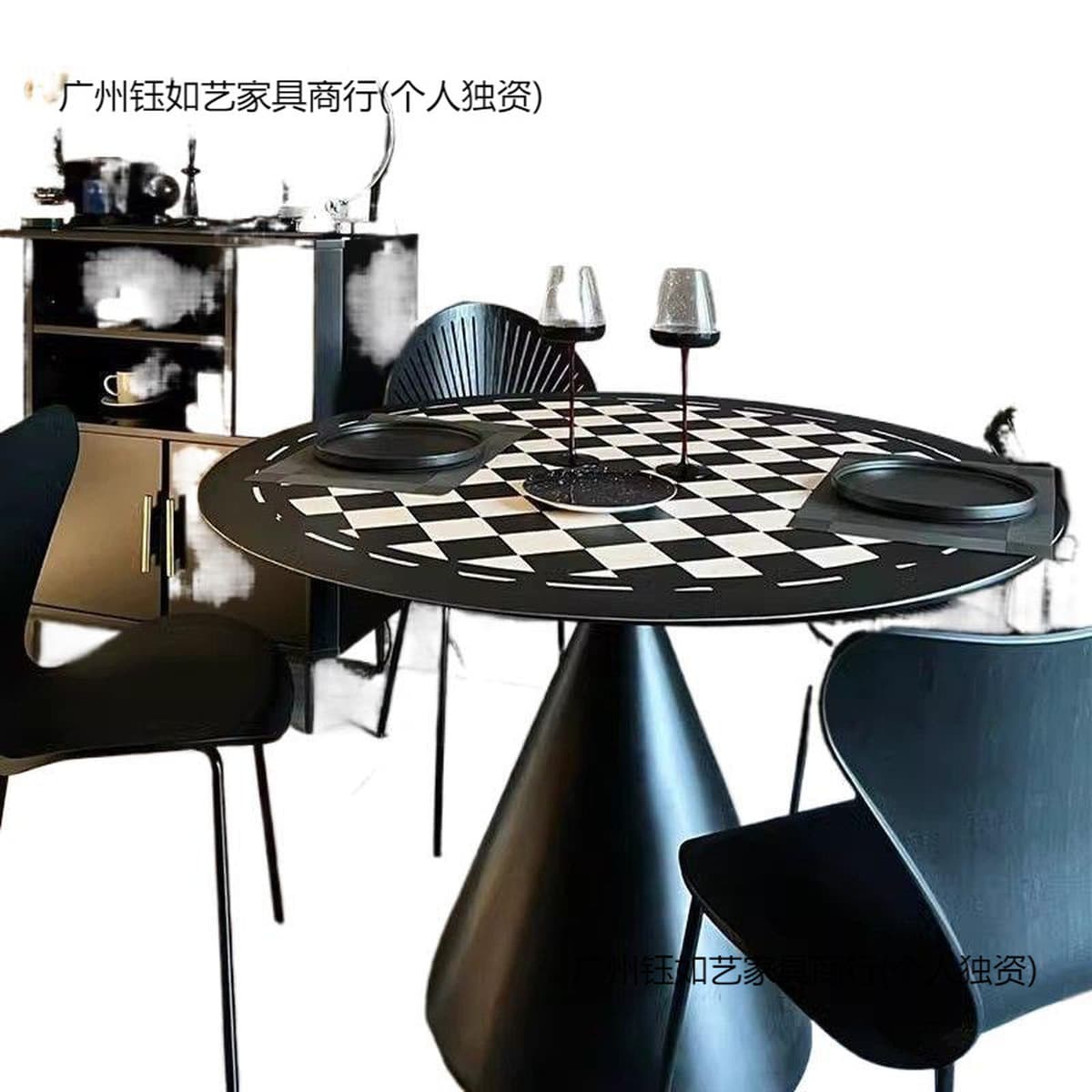 Круглый обеденный стол из сланца для дома, современный простой круглый стол для маленькой квартиры, комплект обеденного...