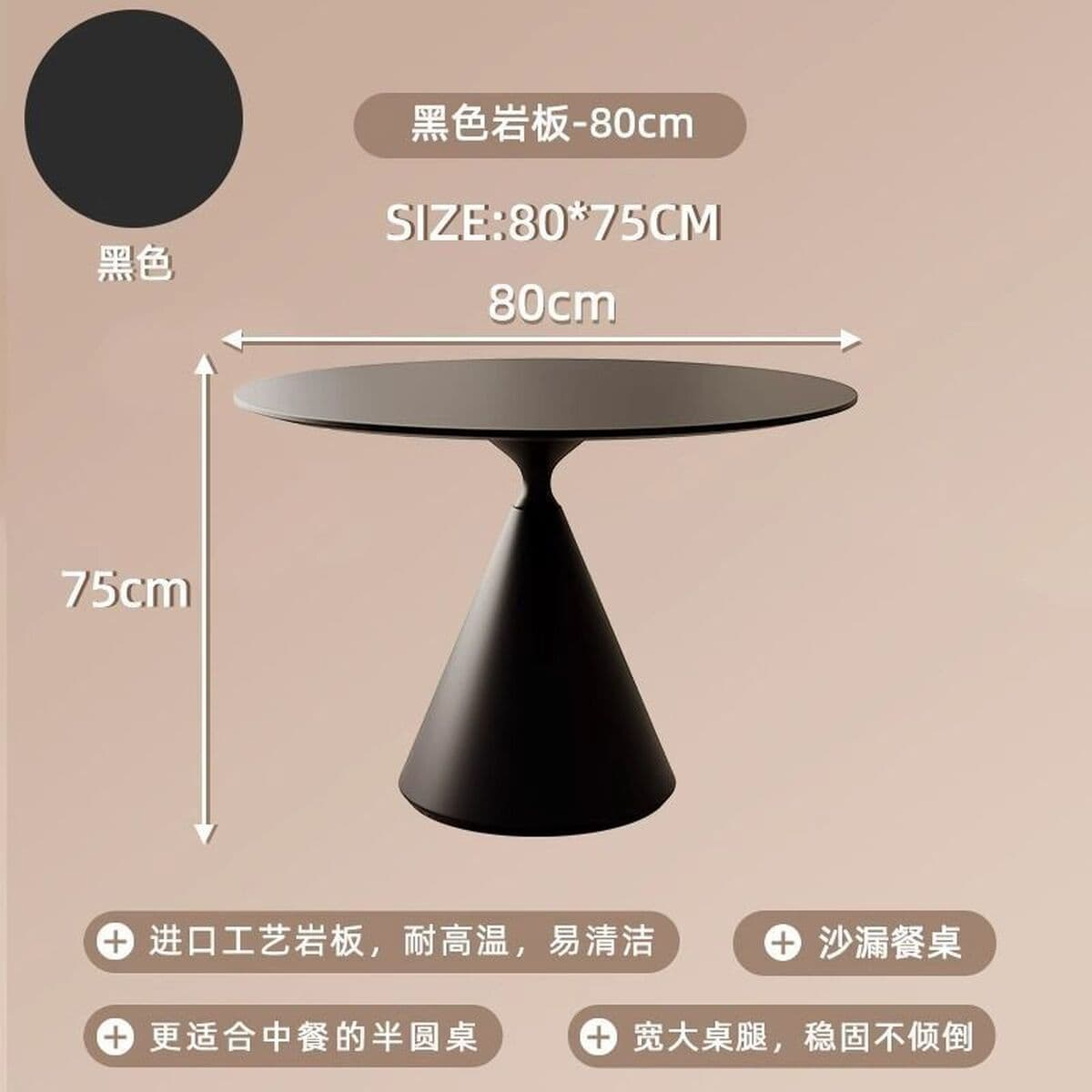 Круглый обеденный стол из сланца для дома, современный простой круглый стол для маленькой квартиры, комплект обеденного...