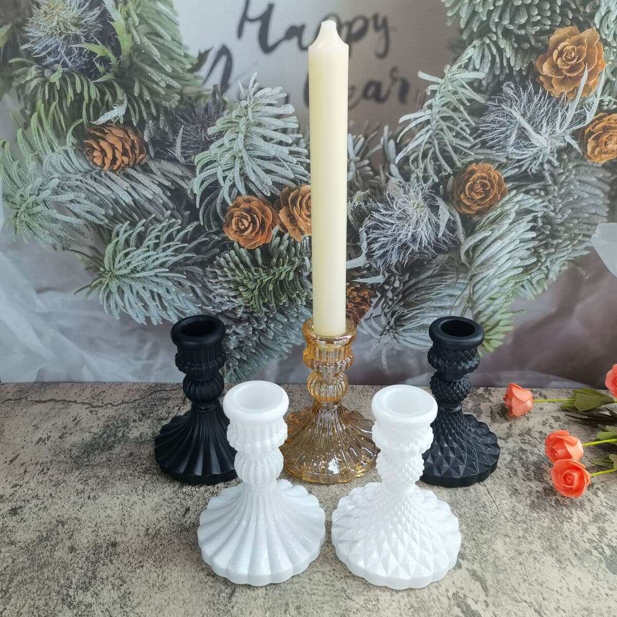 Простой стеклянный подсвечник в европейском стиле, гостиничный бытовой стержень, восковая основа, романтический обеденный...