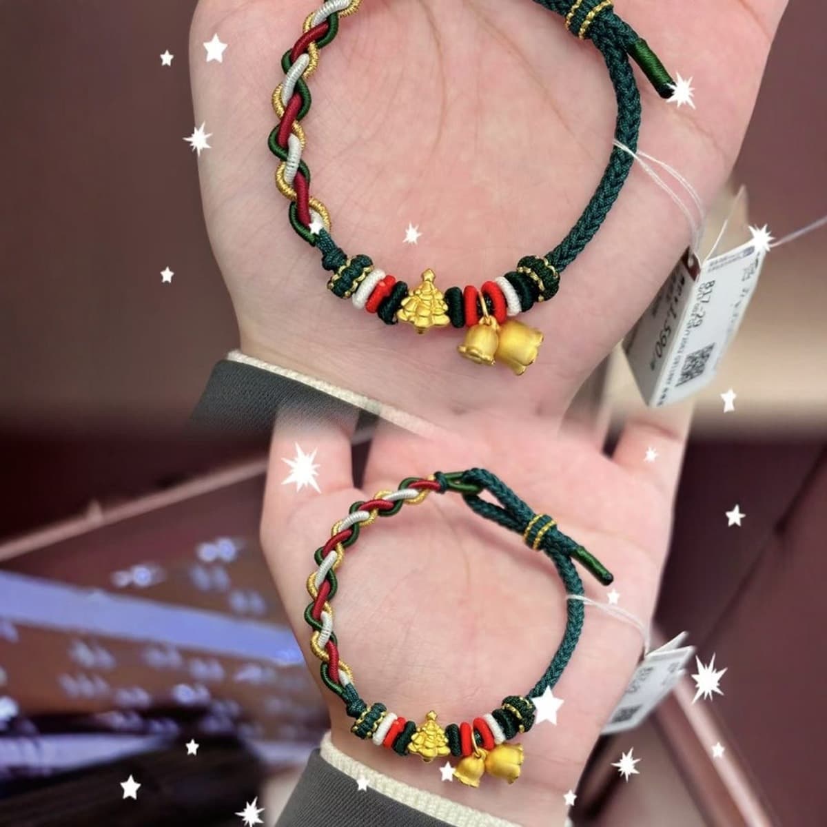 Рождественский браслет, браслет, подарок, готовый продукт для мальчиков и девочек, тканые носимые золотые украшения своими...