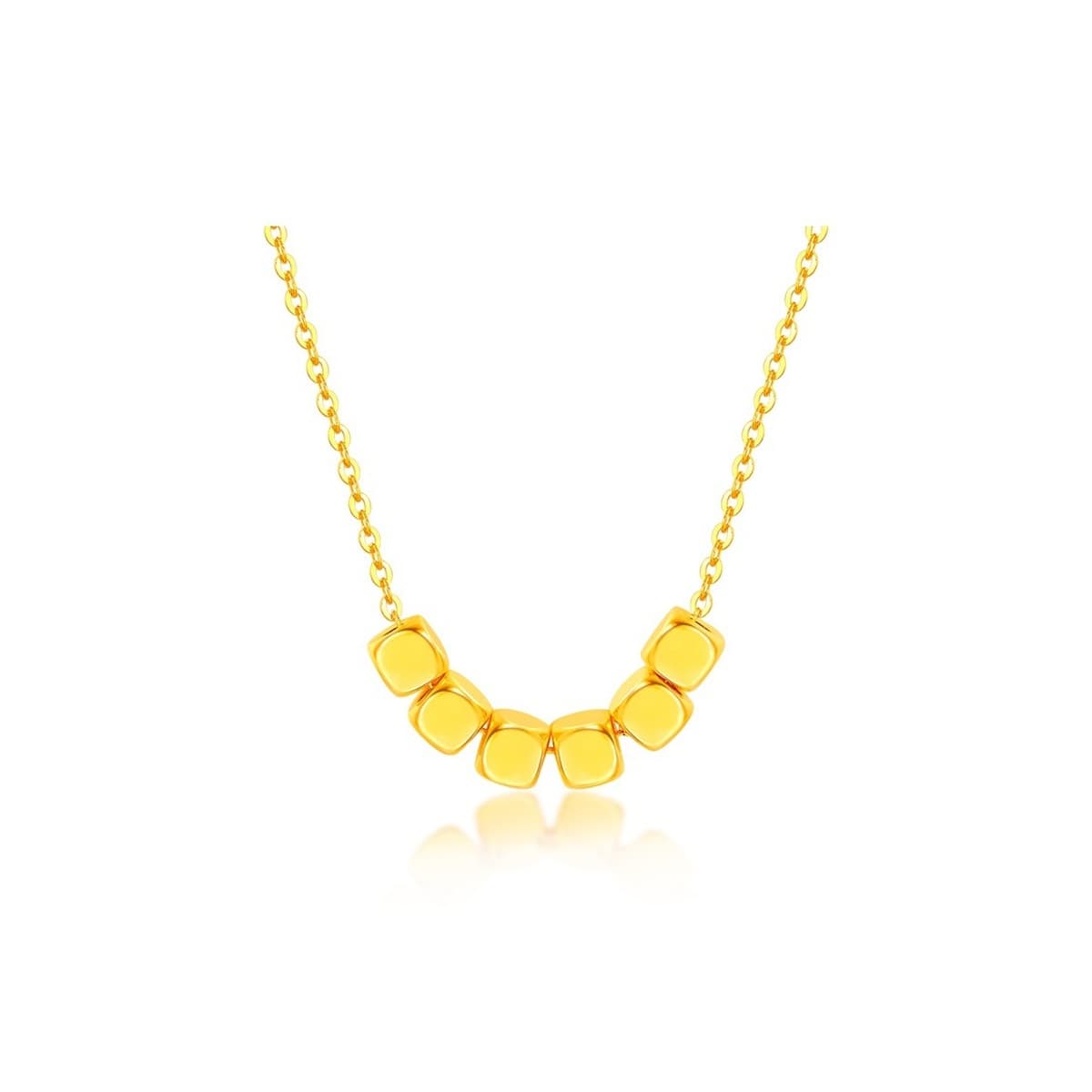 Маленькое ожерелье в виде кубика сахара, кулон из чистого золота 999 пробы, чистое золото, 3D твердые золотые переносные...