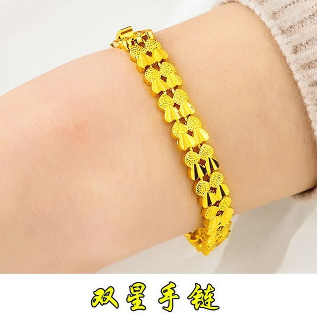Корейский стильный браслет для женщин, дизайн с цветами и бабочками, имитация золота, толстое золотое покрытие 1:1, женская...