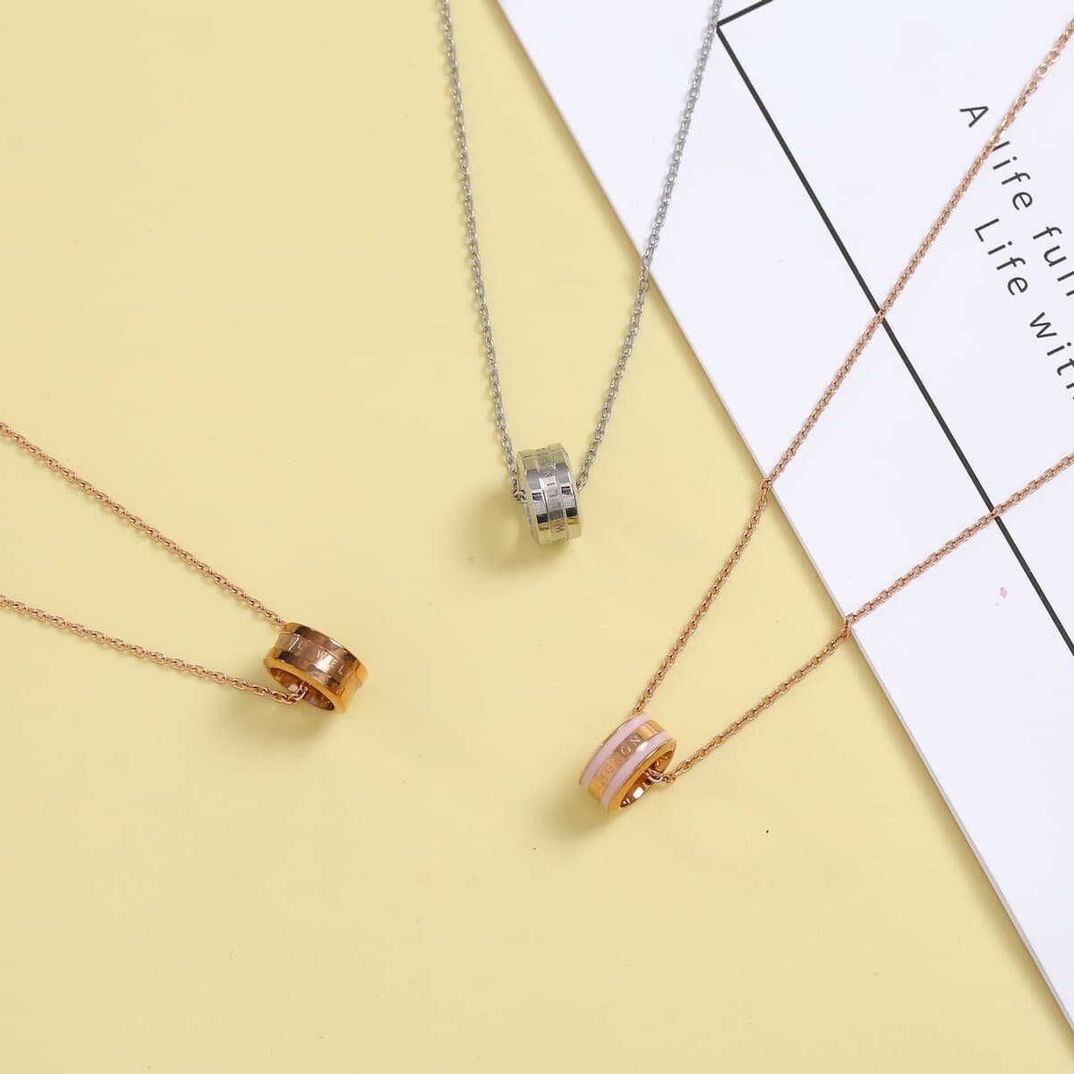 D Home W титановая сталь ожерелье женский 18K розовое золото премиум-класса дизайн пара ожерелье не выцветает