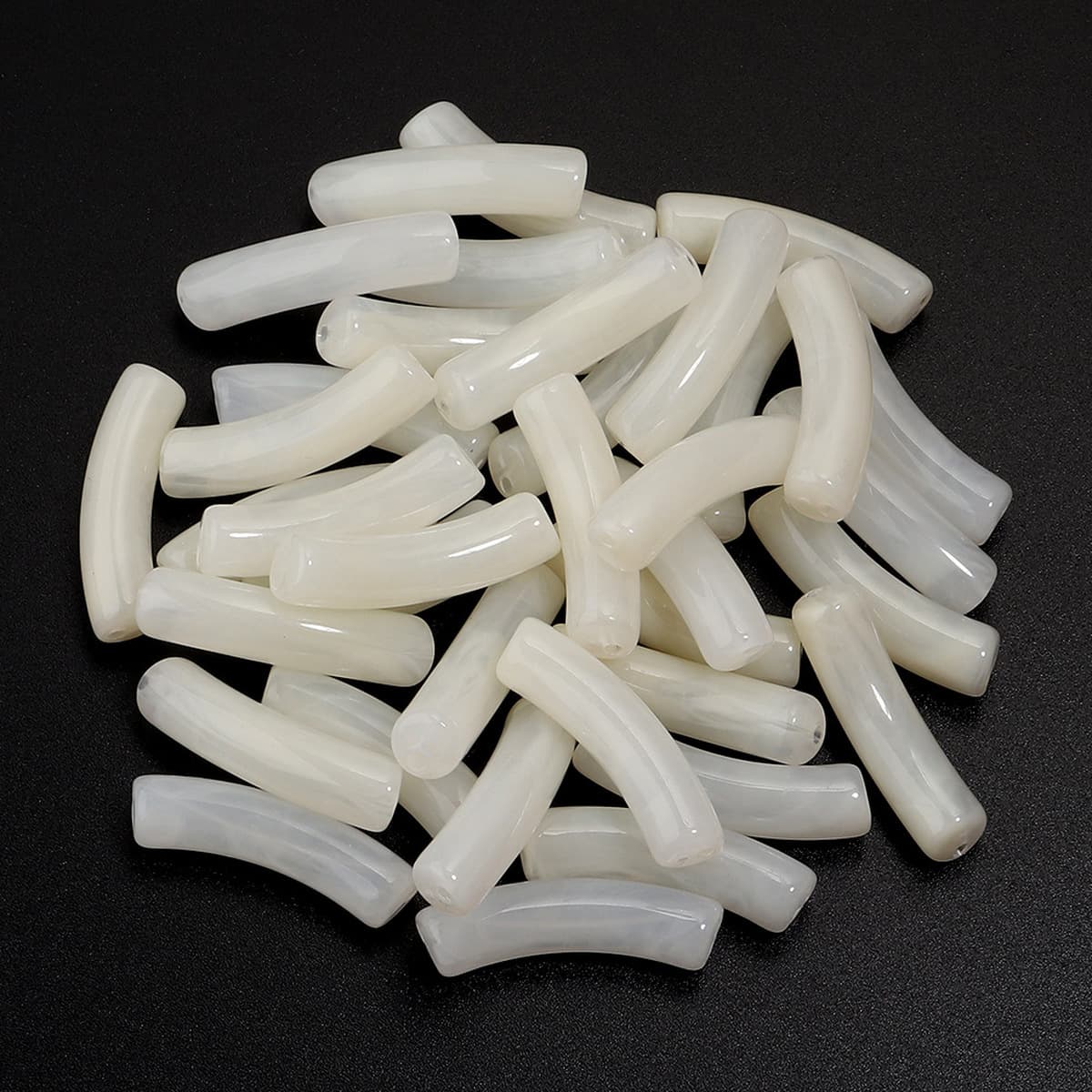 Изогнутая трубка, акриловые одноцветные смешанные цветные трубчатые бусины, ожерелье «сделай сам», ручные украшения,...