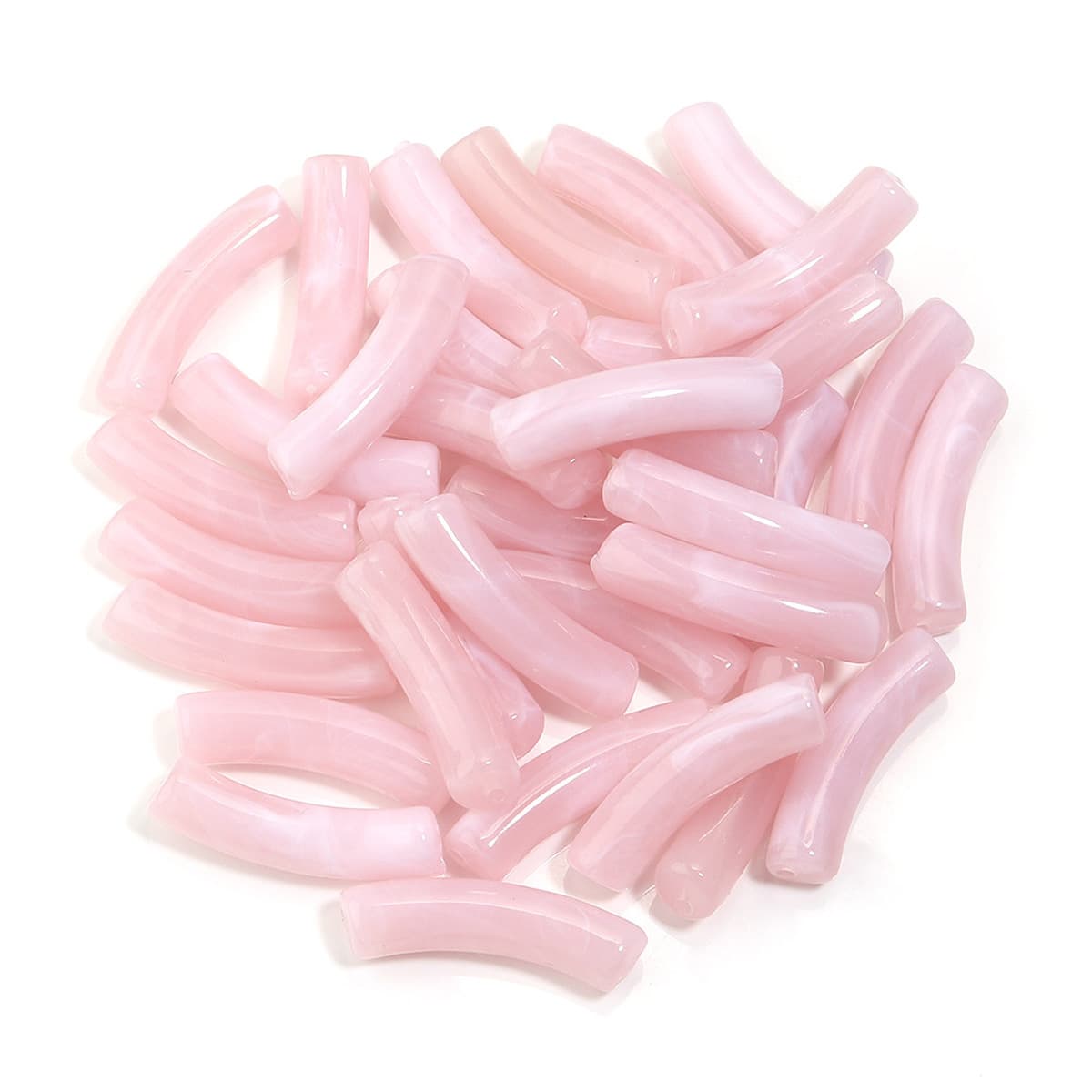 Изогнутая трубка, акриловые одноцветные смешанные цветные трубчатые бусины, ожерелье «сделай сам», ручные украшения,...