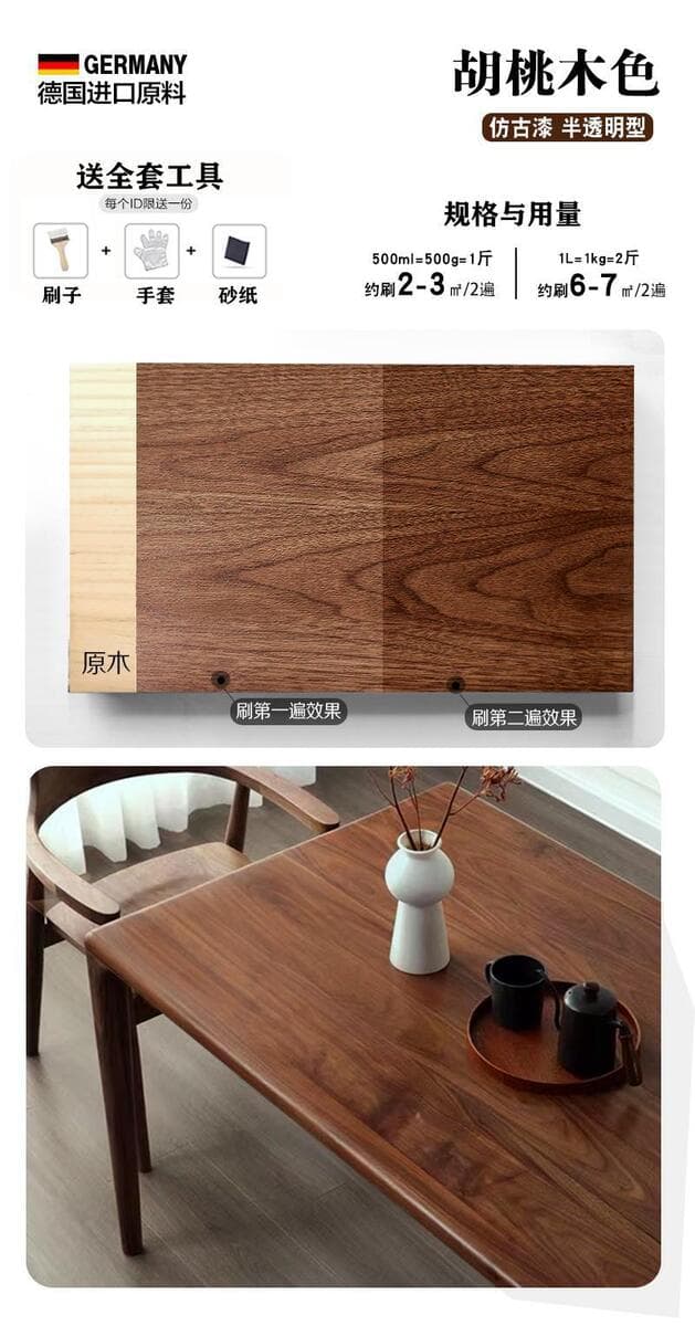 Цветная краска орехового дерева для ремонта деревянных дверей краска черный древесный воск масло на водной основе