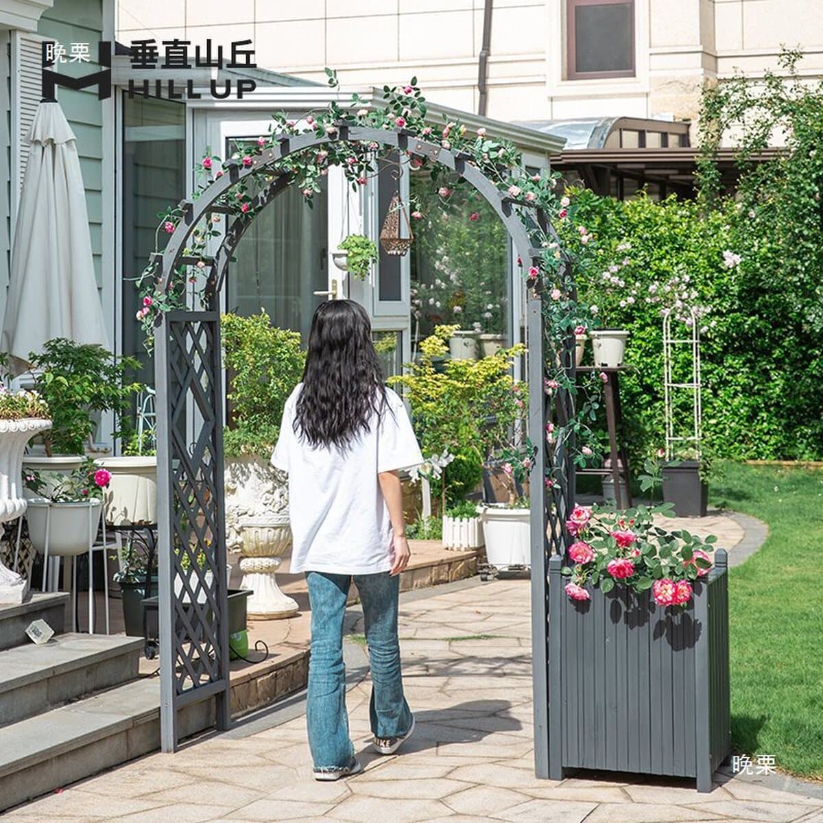 Антикоррозионная деревянная арка, подставка для цветов, купольный дом, сад, роза, беседка с посадочной коробкой, вход во...