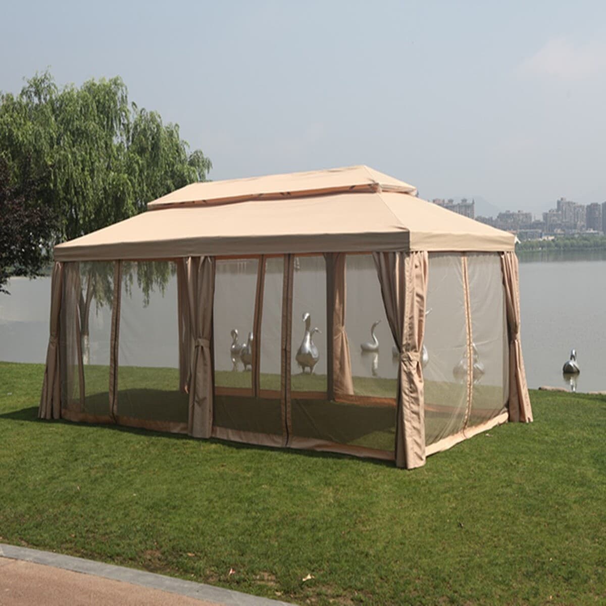 Римская палатка открытая беседка Коммерческая палатка сад вилла двор Тент Открытый Автомобиль навес свадьба