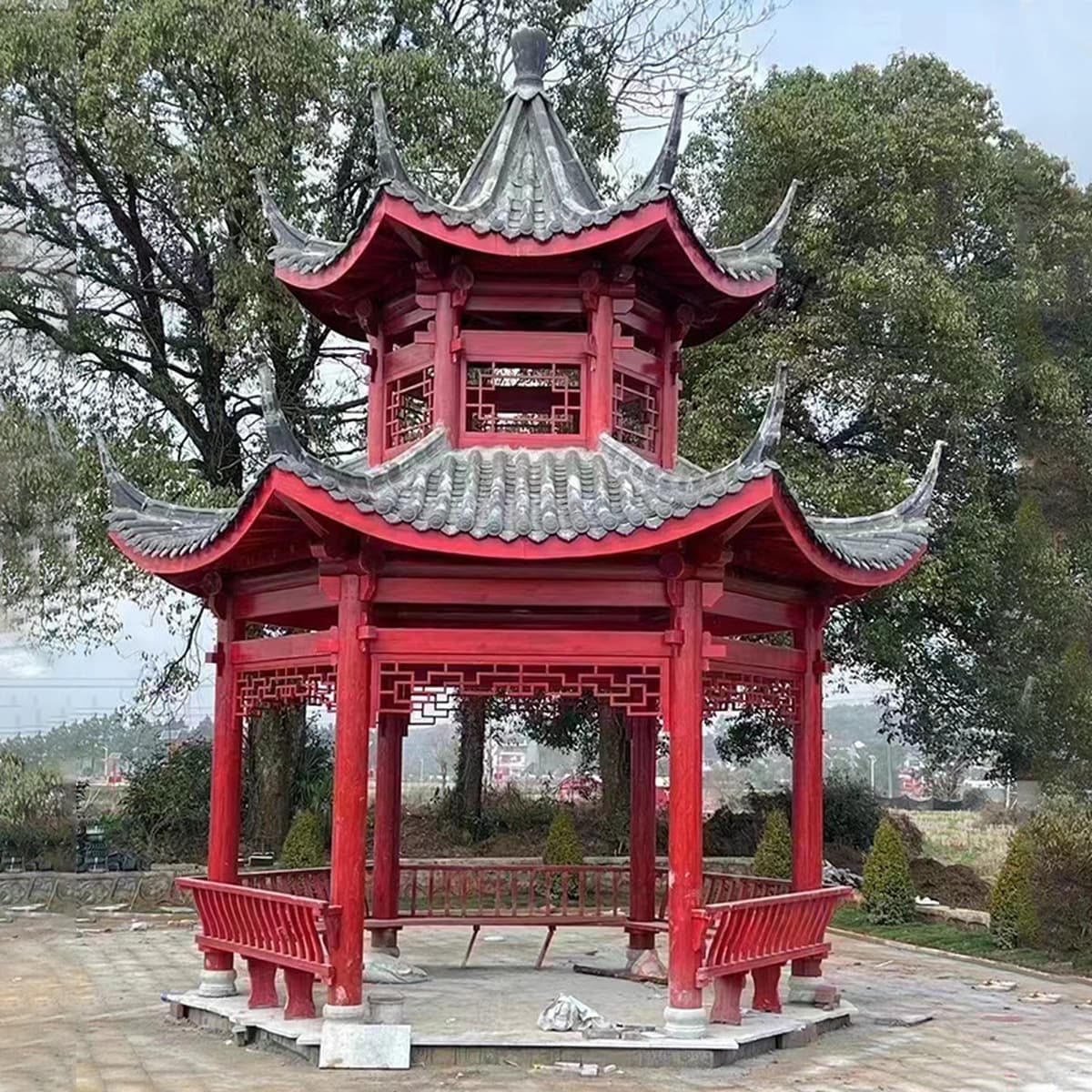 Уличный шестиугольный павильон в древнем стиле, садовый павильон в китайском стиле, вилла для загородного двора на заказ,...